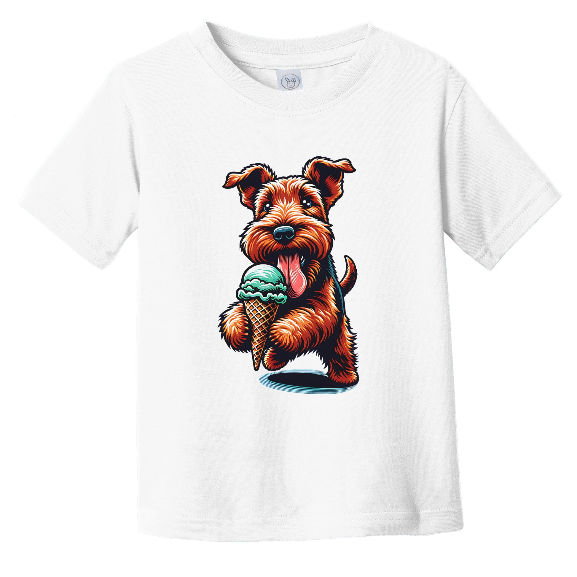 Irish Terrier Eating Ice Cream Cone Cute Dog Infant Toddler T-Shirt
