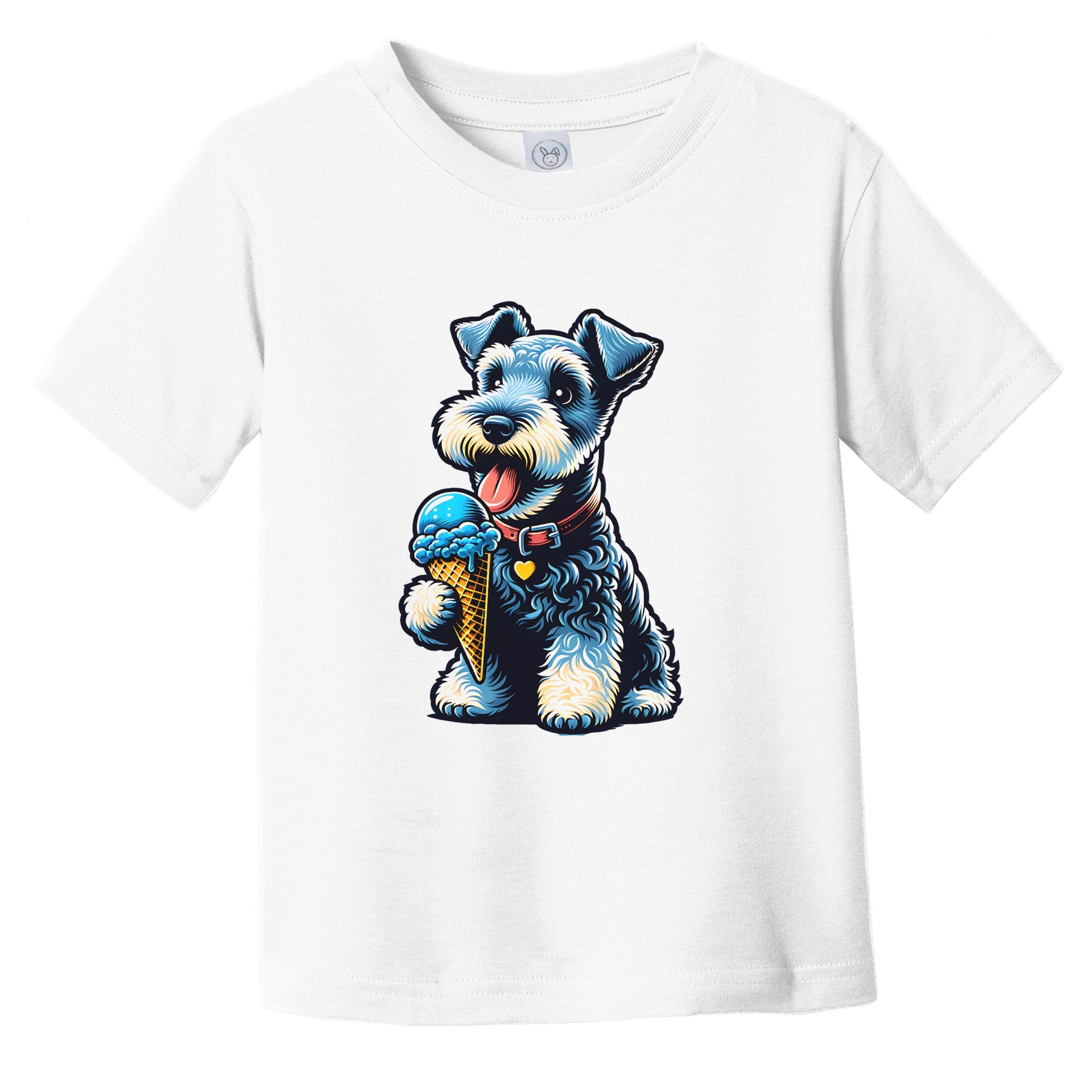 Kerry Blue Terrier Eating Ice Cream Cone Cute Dog Infant Toddler T-Shirt