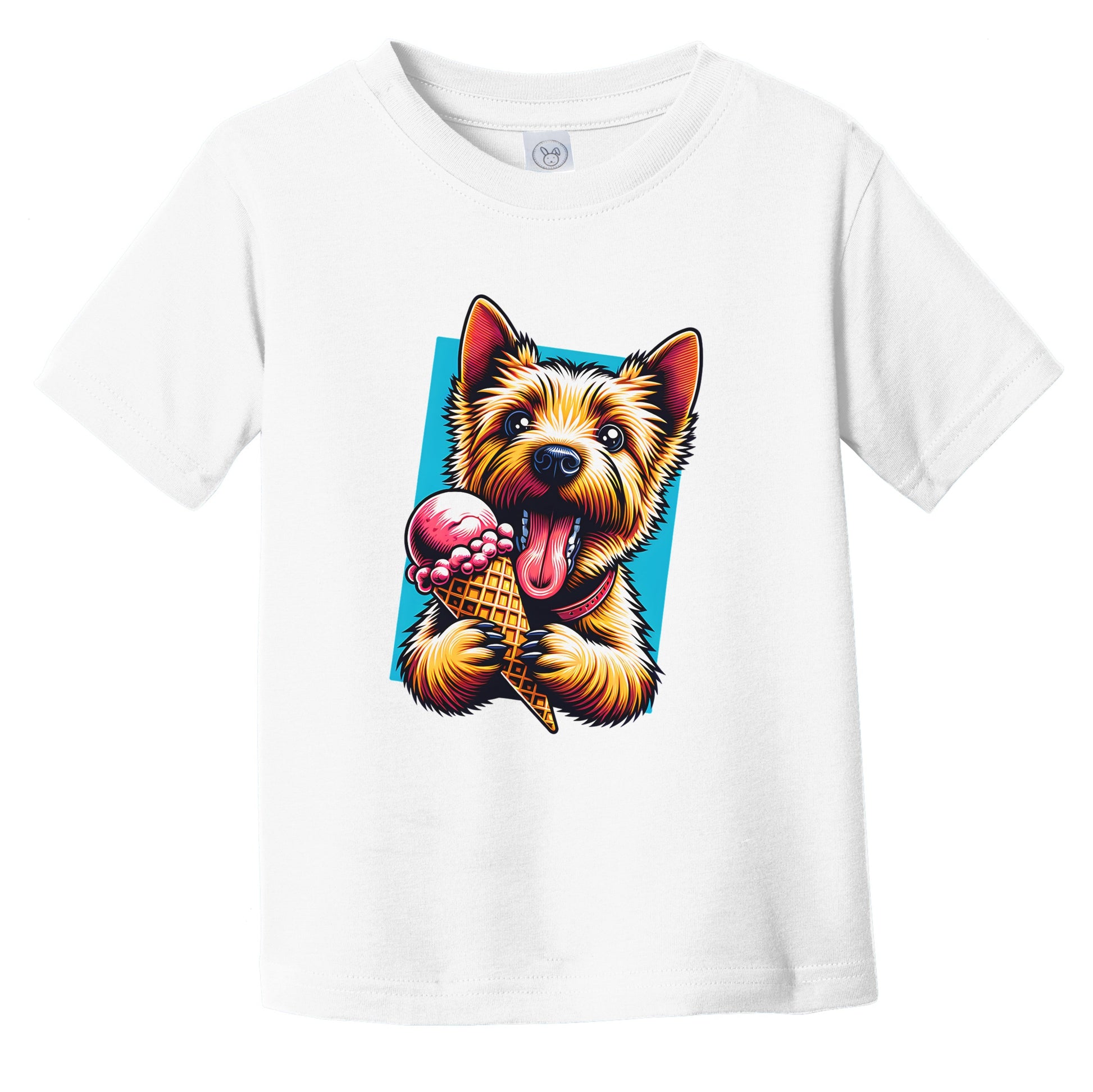 Norwich Terrier Eating Ice Cream Cone Cute Dog Infant Toddler T-Shirt
