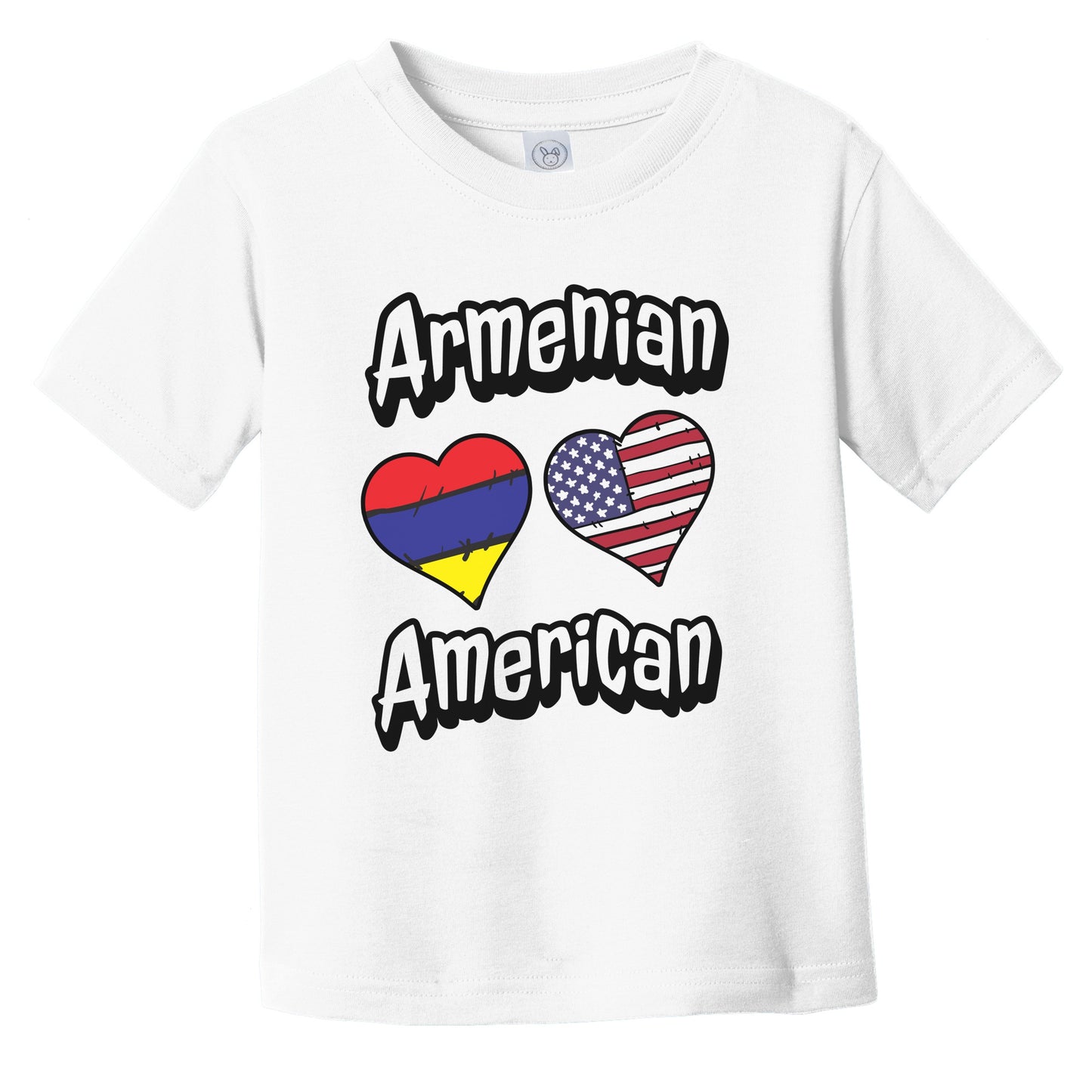 Armenian American Flag Hearts Combo Armenia Infant Toddler T-Shirt