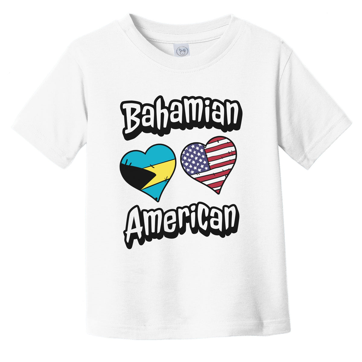 Bahamian American Flag Hearts Combo Bahamas Infant Toddler T-Shirt