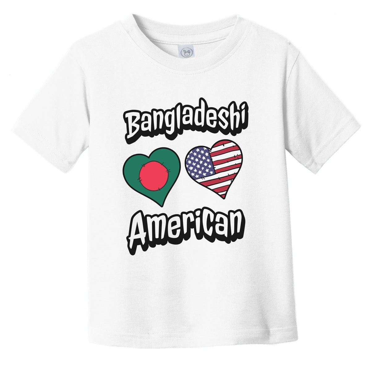 Bangladeshi American Flag Hearts Combo Bangladesh Infant Toddler T-Shirt