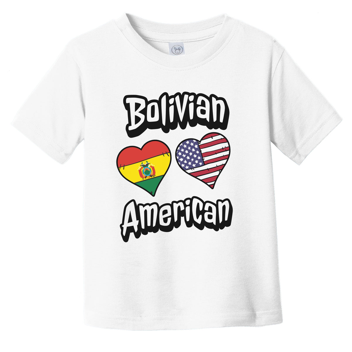 Bolivian American Flag Hearts Combo Bolivia Infant Toddler T-Shirt