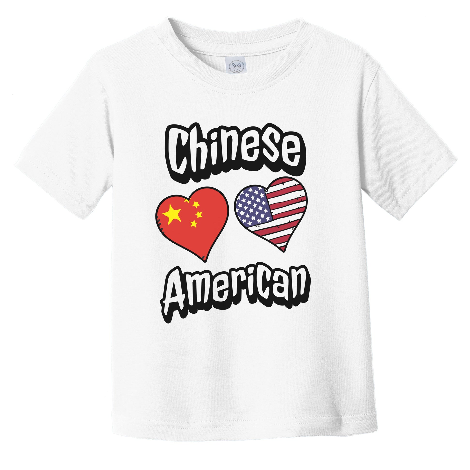 Chinese American Flag Hearts Combo China Infant Toddler T-Shirt