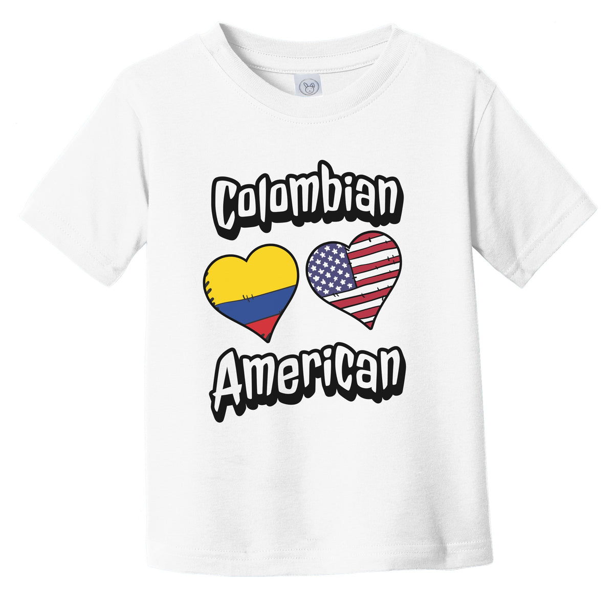 Colombian American Flag Hearts Combo Colombia Infant Toddler T-Shirt