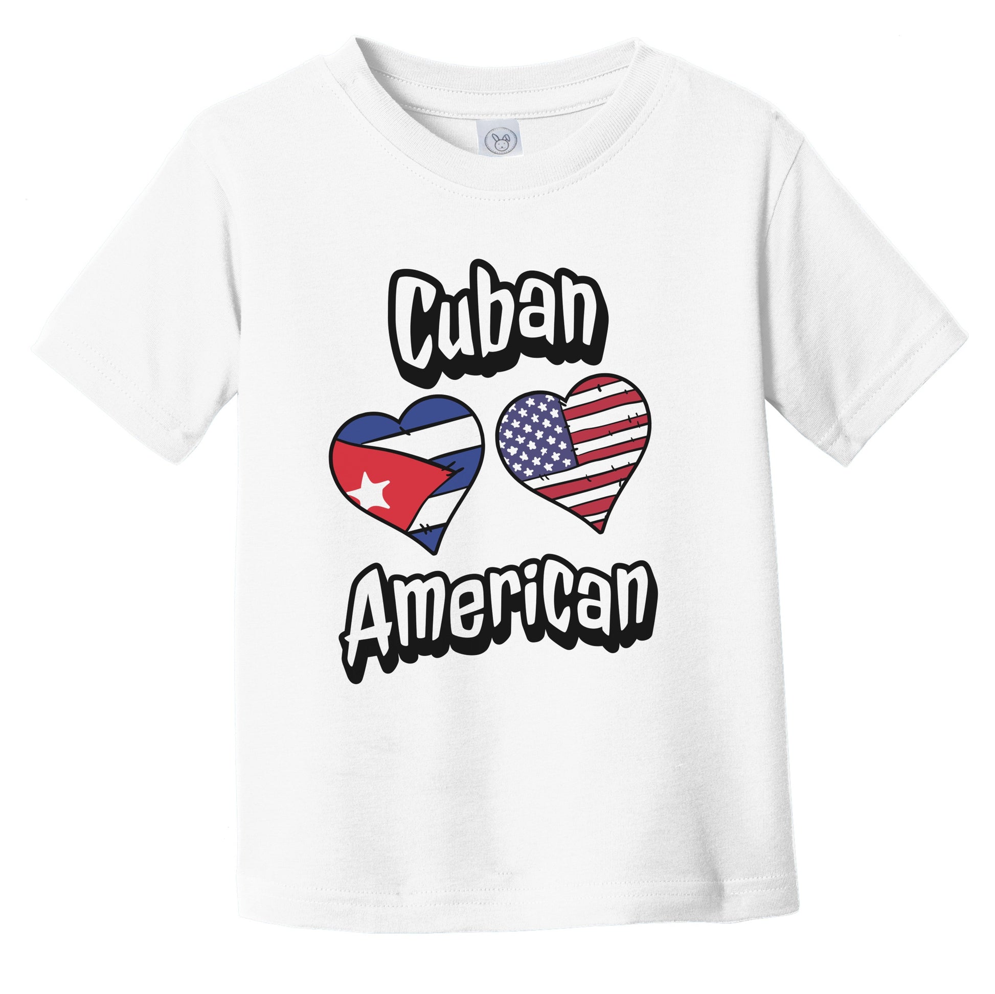 Cuban American Flag Hearts Combo Cuba Infant Toddler T-Shirt