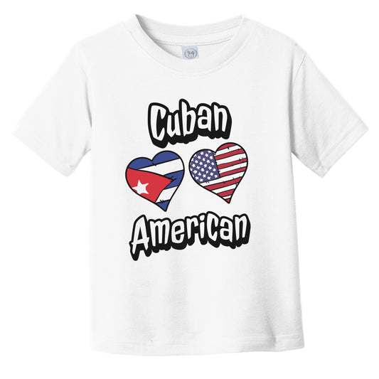 Cuban American Flag Hearts Combo Cuba Infant Toddler T-Shirt