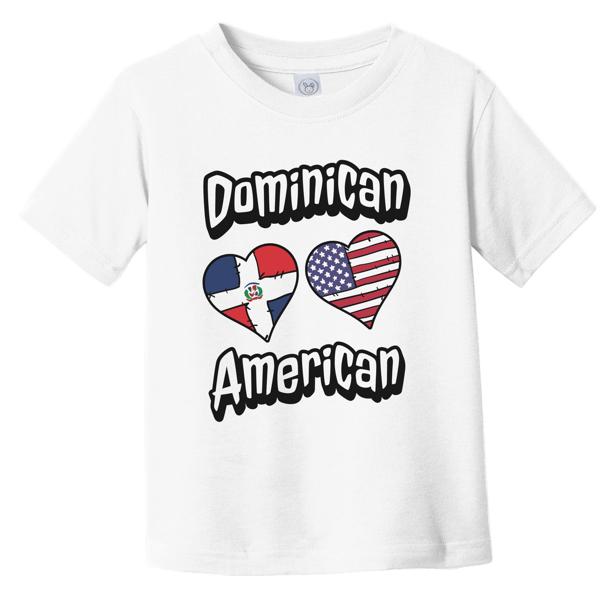 Dominican American Flag Hearts Combo Dominican Republic Infant Toddler T-Shirt