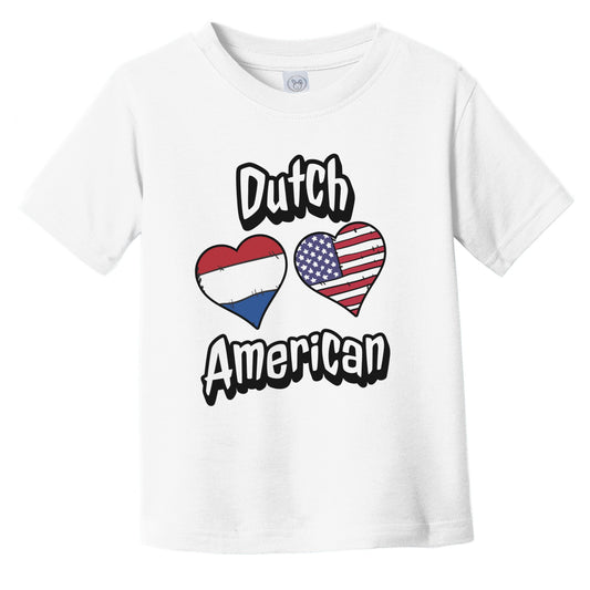 Dutch American Flag Hearts Combo Netherlands Infant Toddler T-Shirt