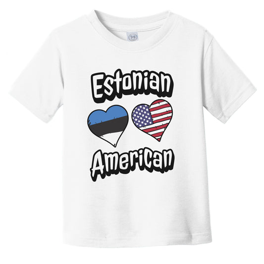 Estonian American Flag Hearts Combo Estonia Infant Toddler T-Shirt