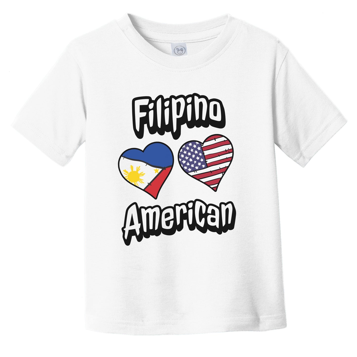 Filipino American Flag Hearts Combo Philippines Infant Toddler T-Shirt