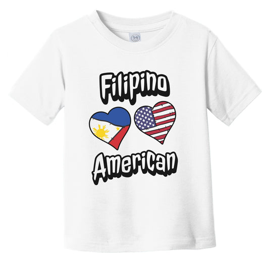Filipino American Flag Hearts Combo Philippines Infant Toddler T-Shirt