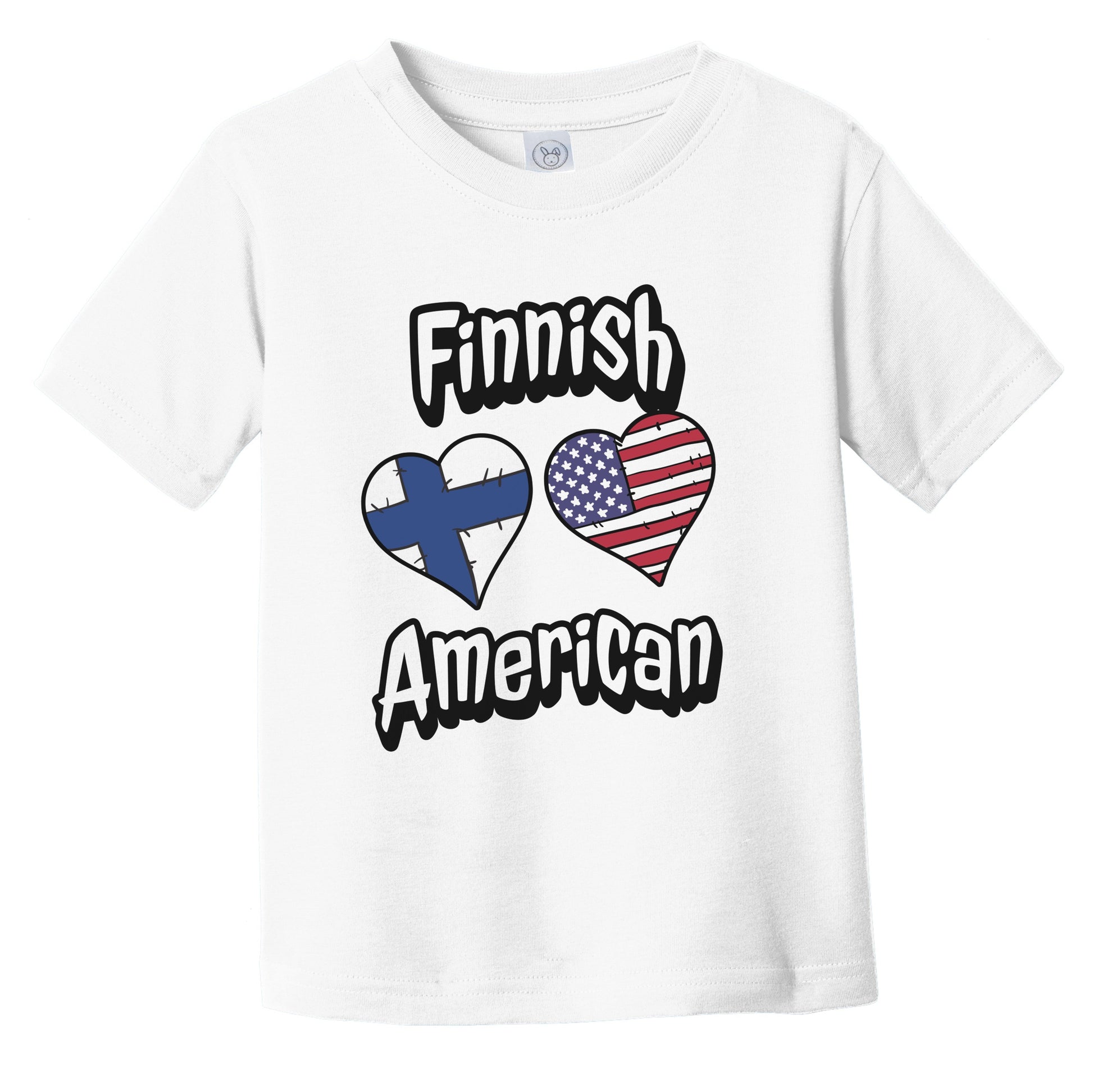 Finnish American Flag Hearts Combo Finland Infant Toddler T-Shirt