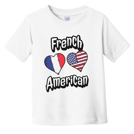 French American Flag Hearts Combo France Infant Toddler T-Shirt