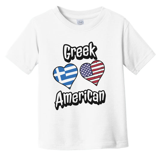 Greek American Flag Hearts Combo Greece Infant Toddler T-Shirt