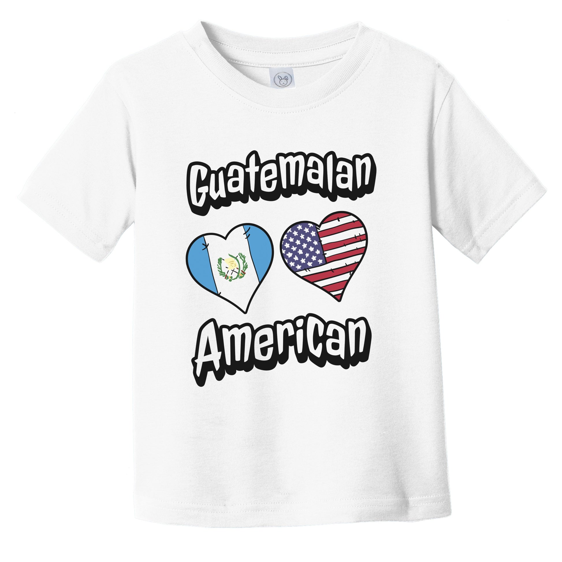 Guatemalan American Flag Hearts Combo Guatemala Infant Toddler T-Shirt