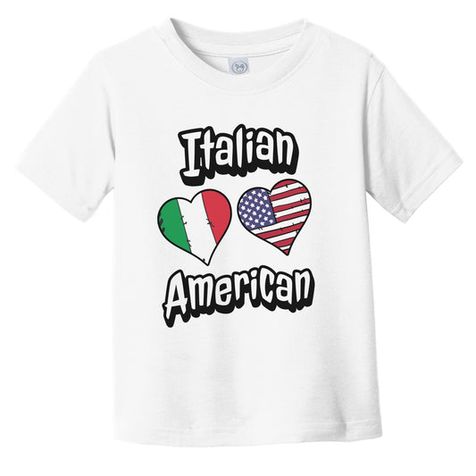 Italian American Flag Hearts Combo Italy Infant Toddler T-Shirt