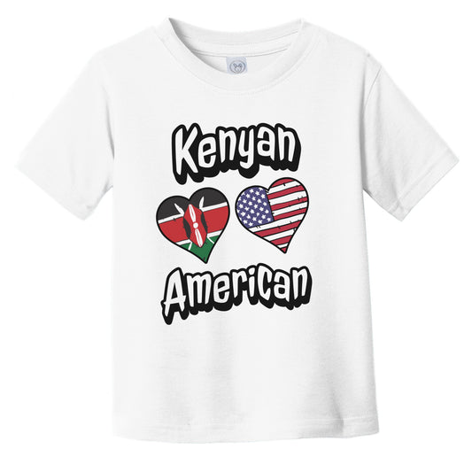 Kenyan American Flag Hearts Combo Kenya Infant Toddler T-Shirt