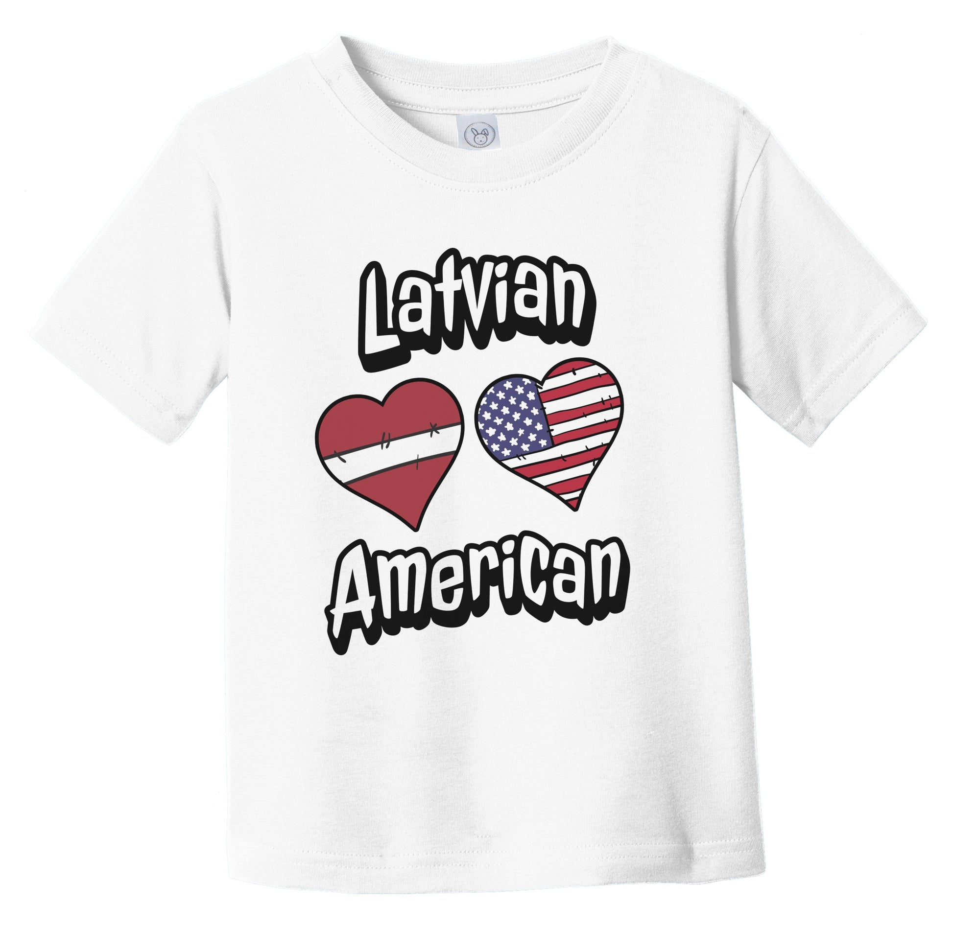 Latvian American Flag Hearts Combo Latvia Infant Toddler T-Shirt