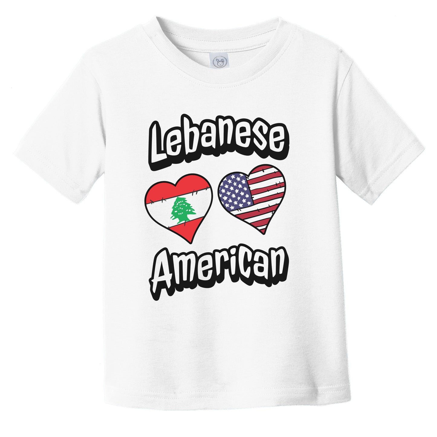 Lebanese American Flag Hearts Combo Lebanon Infant Toddler T-Shirt