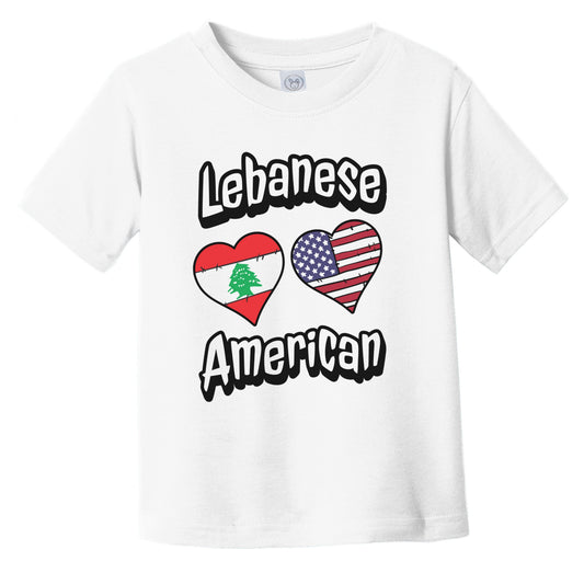 Lebanese American Flag Hearts Combo Lebanon Infant Toddler T-Shirt