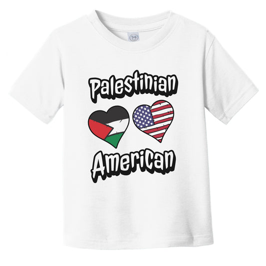 Palestinian American Flag Hearts Combo Palestine Infant Toddler T-Shirt