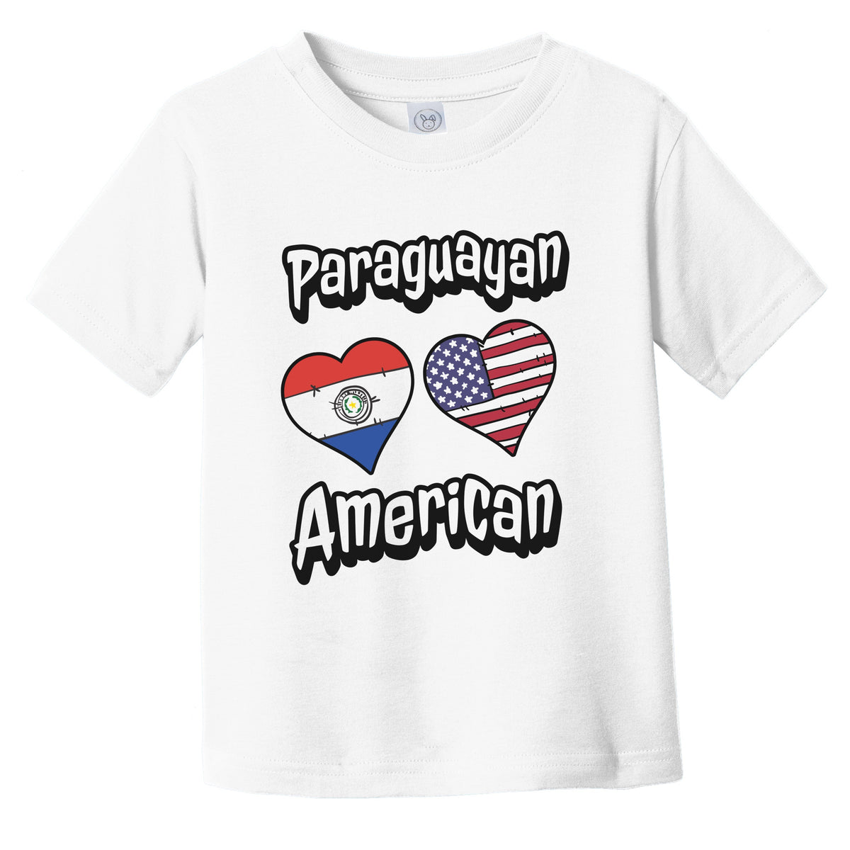 Paraguayan American Flag Hearts Combo Paraguay Infant Toddler T-Shirt