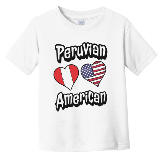 Peruvian American Flag Hearts Combo Peru Infant Toddler T-Shirt