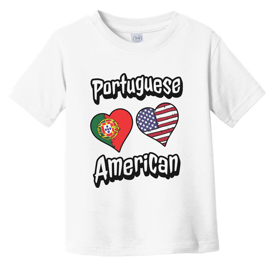 Portuguese American Flag Hearts Combo Portugal Infant Toddler T-Shirt