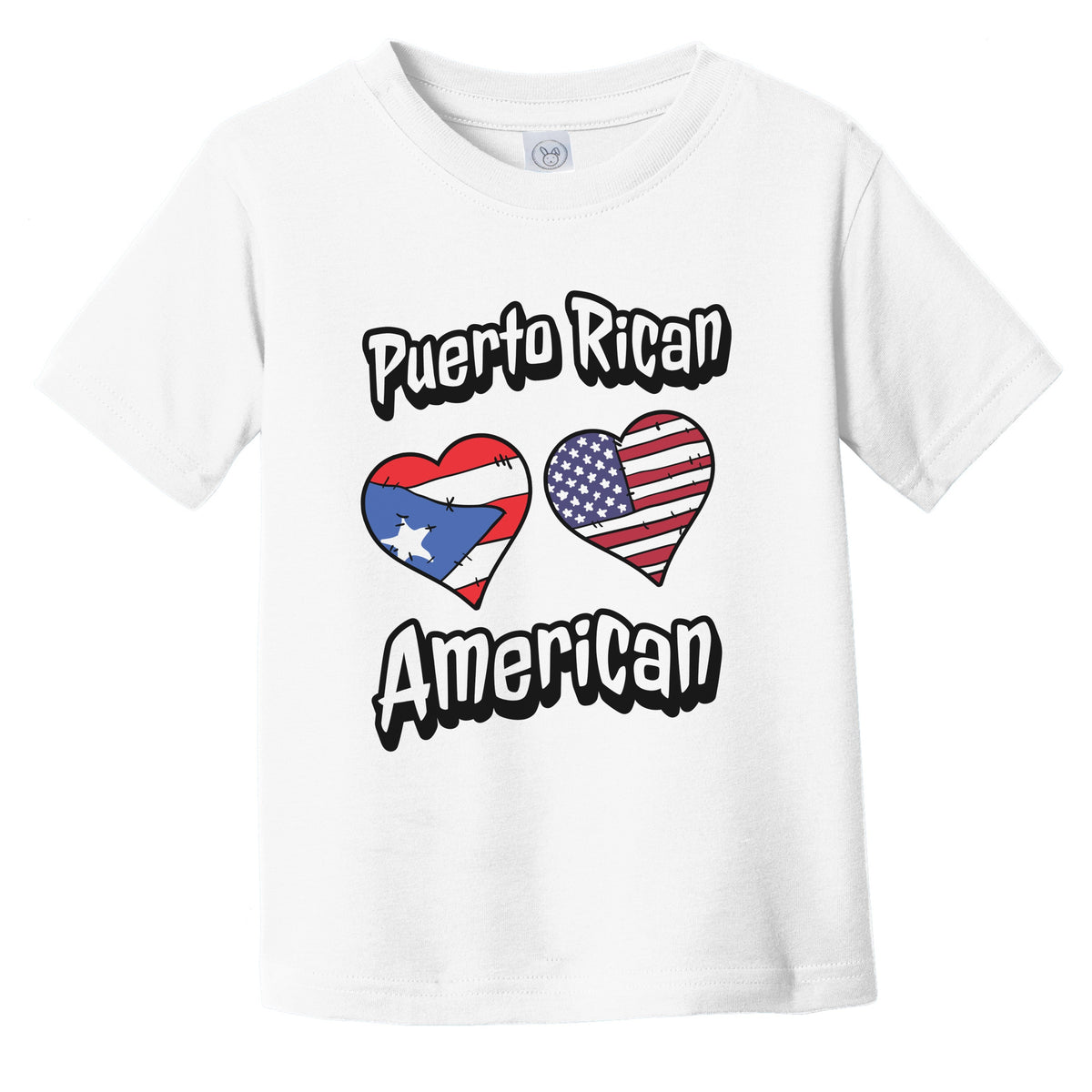 Puerto Rican American Flag Hearts Combo Puerto Rico Infant Toddler T-Shirt
