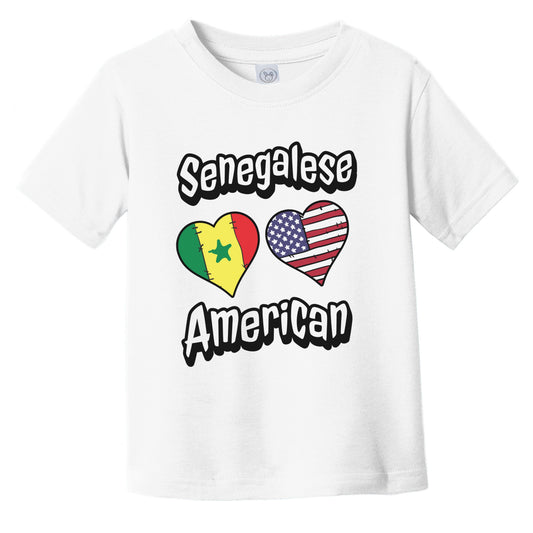 Senegalese American Flag Hearts Combo Senegal Infant Toddler T-Shirt