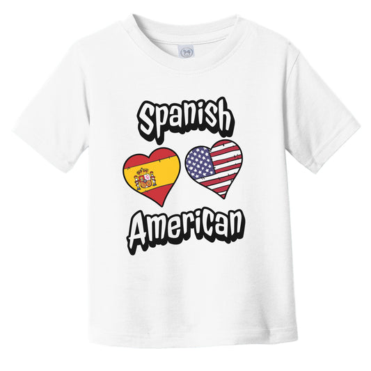 Spanish American Flag Hearts Combo Spain Infant Toddler T-Shirt