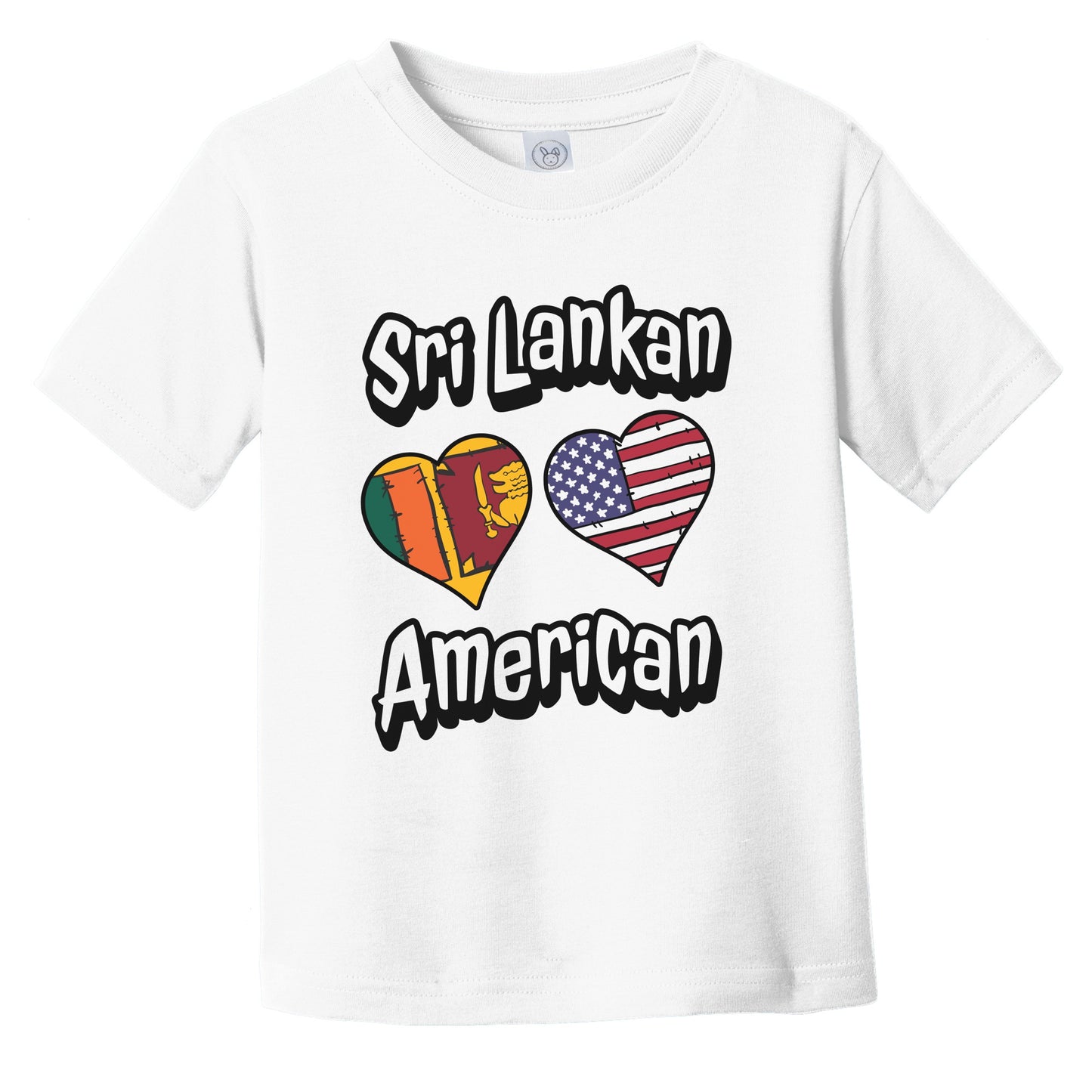 Sri Lankan American Flag Hearts Combo Sri Lanka Infant Toddler T-Shirt