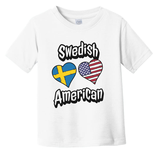 Swedish American Flag Hearts Combo Sweden Infant Toddler T-Shirt