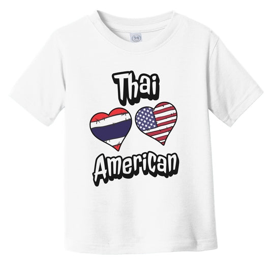 Thai American Flag Hearts Combo Thailand Infant Toddler T-Shirt