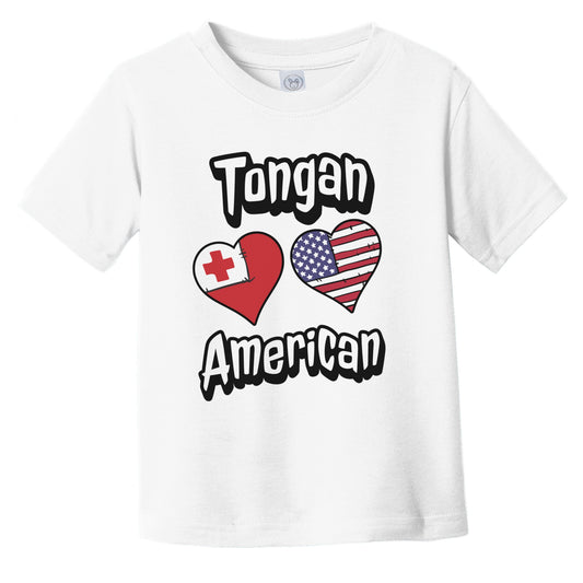 Tongan American Flag Hearts Combo Tonga Infant Toddler T-Shirt