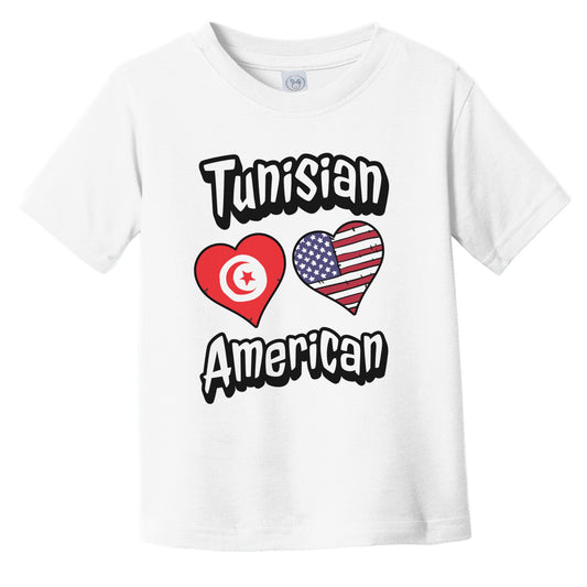 Tunisian American Flag Hearts Combo Tunisia Infant Toddler T-Shirt
