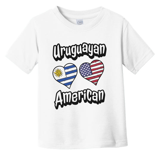 Uruguayan American Flag Hearts Combo Uruguay Infant Toddler T-Shirt