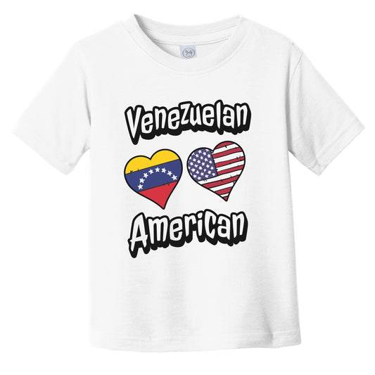 Venezuelan American Flag Hearts Combo Venezuela Infant Toddler T-Shirt