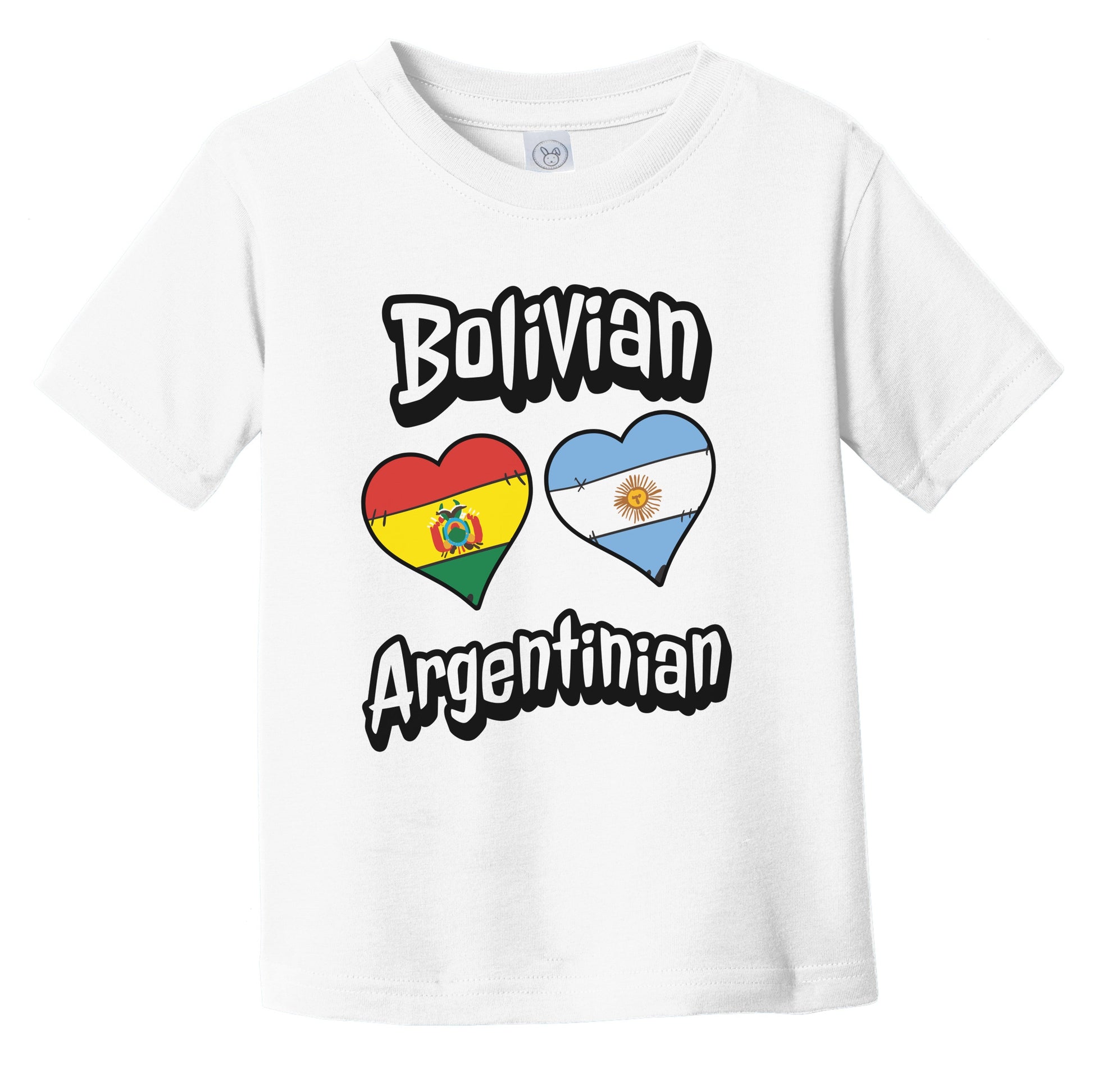 Bolivian Argentinian Flag Heart Combo Bolivia Argentina Infant Toddler T-Shirt