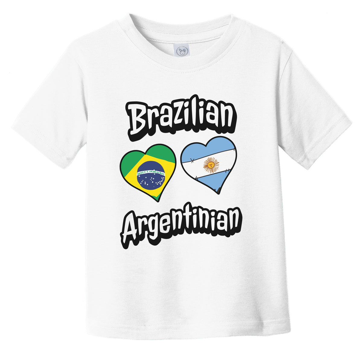 Brazilian Argentinian Flag Heart Combo Brazil Argentina Infant Toddler T-Shirt