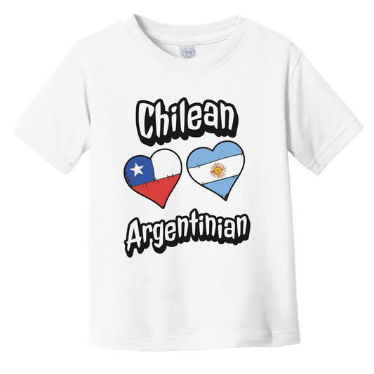 Chilean Argentinian Flag Heart Combo Chile Argentina Infant Toddler T-Shirt