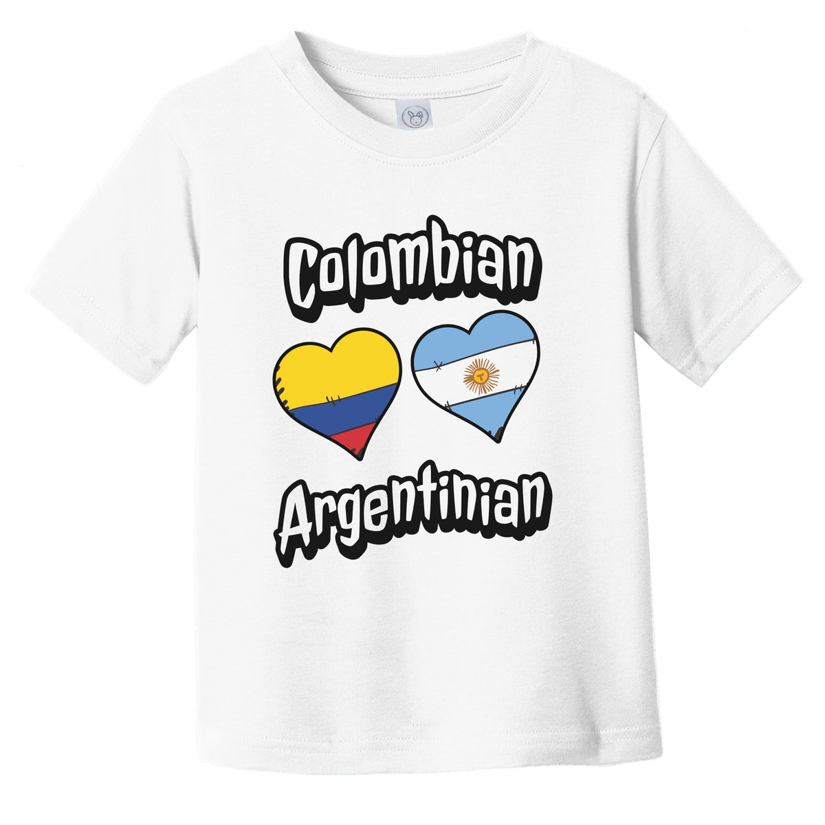 Colombian Argentinian Flag Heart Combo Colombia Argentina Infant Toddler T-Shirt