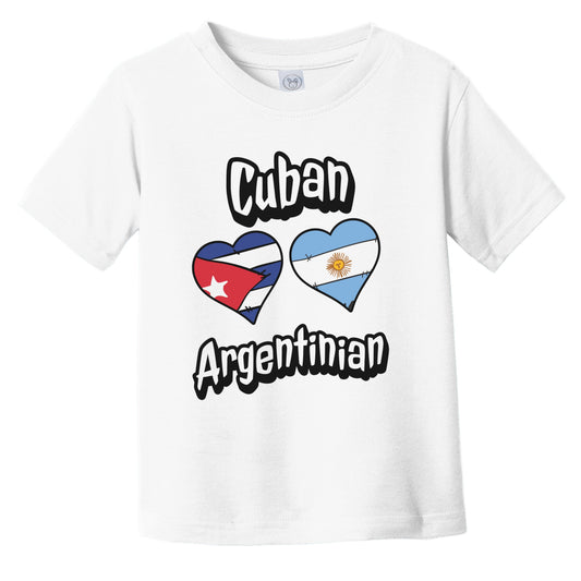 Cuban Argentinian Flag Heart Combo Cuba Argentina Infant Toddler T-Shirt