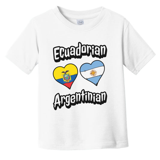 Ecuadorian Argentinian Flag Heart Combo Ecuador Argentina Infant Toddler T-Shirt