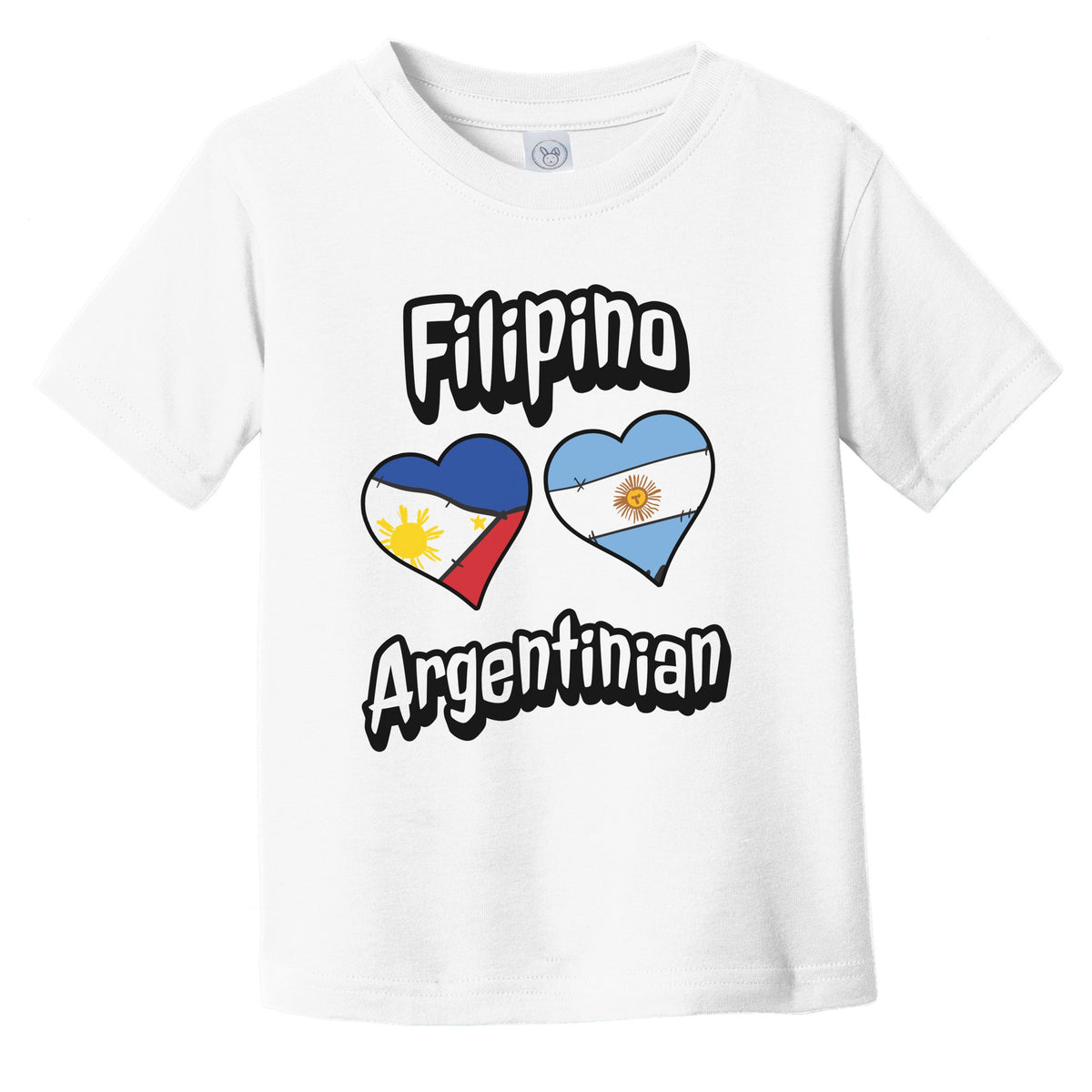 Filipino Argentinian Flag Heart Combo Philippines Argentina Infant Toddler T-Shirt