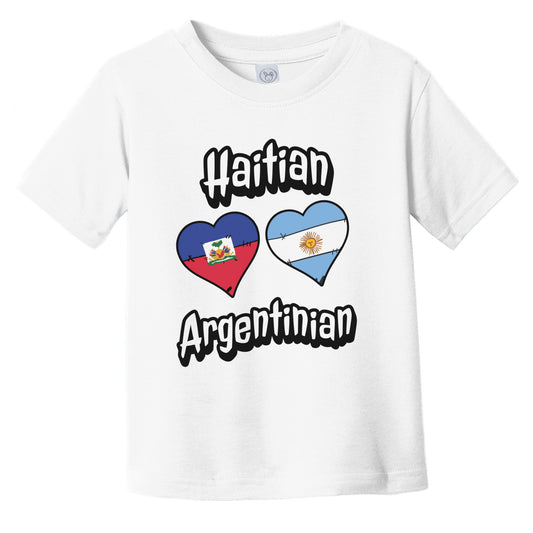 Haitian Argentinian Flag Heart Combo Haiti Argentina Infant Toddler T-Shirt