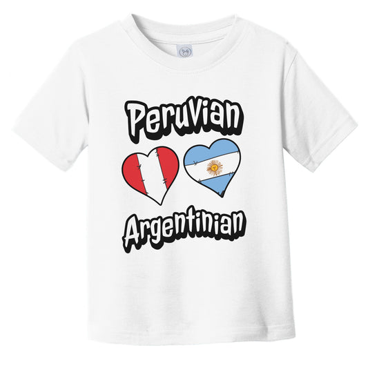 Peruvian Argentinian Flag Heart Combo Peru Argentina Infant Toddler T-Shirt