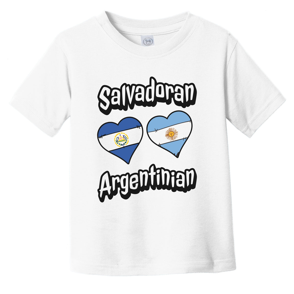 Salvadoran Argentinian Flag Hearts El Salvador Argentina Infant Toddler T-Shirt