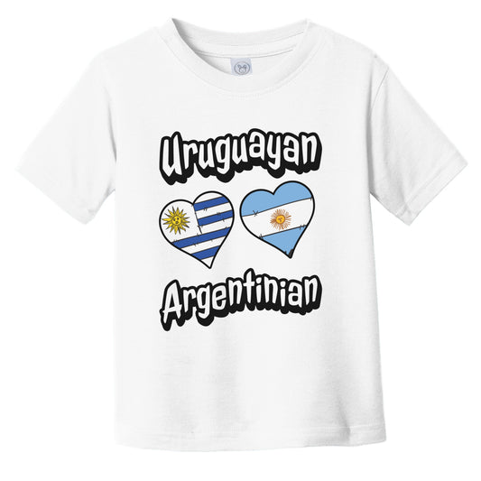 Uruguayan Argentinian Flag Heart Combo Uruguay Argentina Infant Toddler T-Shirt